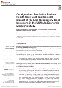 Cover page: Corrigendum: Probiotics Reduce Health Care Cost and Societal Impact of Flu-Like Respiratory Tract Infections in the USA: An Economic Modeling Study