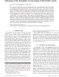 Cover page: Influence of the Substrate on the Creep of SN Solder Joints