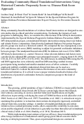 Cover page: Evaluating Community-Based Translational Interventions Using Historical Controls: Propensity Score vs. Disease Risk Score Approach