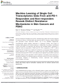 Cover page: Machine Learning of Single Cell Transcriptomic Data From anti-PD-1 Responders and Non-responders Reveals Distinct Resistance Mechanisms in Skin Cancers and PDAC