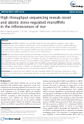 Cover page: High throughput sequencing reveals novel and abiotic stress-regulated microRNAs in the inflorescences of rice