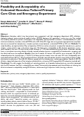 Cover page: Feasibility and Acceptability of a Colocated Homeless-Tailored Primary Care Clinic and Emergency Department.