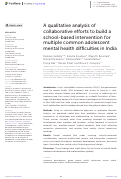 Cover page: A qualitative analysis of collaborative efforts to build a school-based intervention for multiple common adolescent mental health difficulties in India.