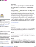 Cover page: How food support improves mental health among people living with HIV: A qualitative study