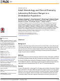 Cover page: Adult Hematology and Clinical Chemistry Laboratory Reference Ranges in a Zimbabwean Population