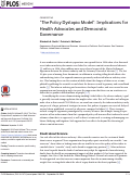 Cover page: "The Policy Dystopia Model": Implications for Health Advocates and Democratic Governance