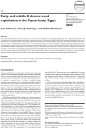 Cover page of Early- and middle-Holocene wood exploitation in the Fayum basin, Egypt