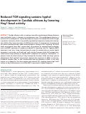 Cover page: Reduced TOR signaling sustains hyphal development in Candida albicans by lowering Hog1 basal activity