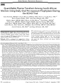 Cover page: Brief Report: Quantifiable Plasma Tenofovir Among South African Women Using Daily Oral Pre-exposure Prophylaxis During the ECHO Trial