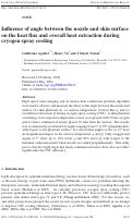 Cover page: Influence of angle between the nozzle and skin surface on the heat flux and overall heat extraction during cryogen spray cooling