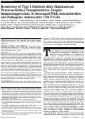 Cover page: Recurrence of Type 1 Diabetes After Simultaneous Pancreas-Kidney Transplantation, Despite Immunosuppression, Is Associated With Autoantibodies and Pathogenic Autoreactive CD4 T-Cells