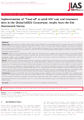 Cover page: Implementation of “Treat‐all” at adult HIV care and treatment sites in the Global IeDEA Consortium: results from the Site Assessment Survey