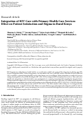 Cover page: Integration of HIV Care with Primary Health Care Services: Effect on Patient Satisfaction and Stigma in Rural Kenya