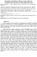 Cover page: Dissimilatory Metabolism of Nitrogen Oxides in Bacteria: Comparative Reconstruction of 
Transcriptional Networks