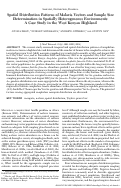 Cover page: Spatial Distribution Patterns of Malaria Vectors and Sample Size Determination in Spatially Heterogeneous Environments: A Case Study in the West Kenyan Highland