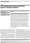 Cover page: Host-imposed control mechanisms in legume–rhizobia symbiosis
