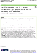 Cover page: Sex differences for clinical correlates of substantia nigra neuron loss in people with Lewy body pathology