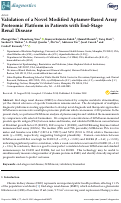 Cover page: Validation of a Novel Modified Aptamer-Based Array Proteomic Platform in Patients with End-Stage Renal Disease