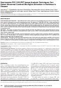Cover page: Noninvasive PK11195‐PET Image Analysis Techniques Can Detect Abnormal Cerebral Microglial Activation in Parkinson's Disease
