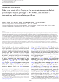 Cover page: Take your mind off it: Coping style, serotonin transporter linked polymorphic region genotype (5-HTTLPR), and children's internalizing and externalizing problems