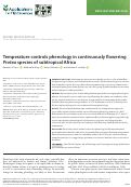 Cover page: Temperature controls phenology in continuously flowering Protea species of subtropical Africa