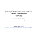 Cover page: Navigating the Turbulent Waters of School Reform Guided by Complexity Theory