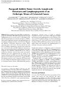 Cover page: Pazopanib Inhibits Tumor Growth, Lymph-node Metastasis and Lymphangiogenesis of an Orthotopic Mouse of Colorectal Cancer