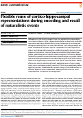 Cover page: Flexible reuse of cortico-hippocampal representations during encoding and recall of naturalistic events