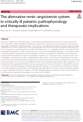 Cover page: The alternative renin-angiotensin system in critically ill patients: pathophysiology and therapeutic implications.