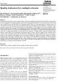 Cover page: Quality indicators for multiple sclerosis