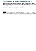 Cover page: Improvement in Therapist Skills Over Sessions in Brief Motivational Interventions Predicts Client Language and Alcohol Use Outcomes