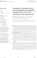 Cover page: Feasibility of ultrashort echo time quantitative susceptibility mapping with a 3D cones trajectory in the human brain