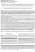 Cover page: Risk factors for a first-incident radiographic vertebral fracture in women &gt;= 65 years of age: The study of osteoporotic fractures