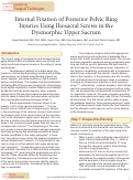 Cover page: Internal Fixation of Posterior Pelvic Ring Injuries Using Iliosacral Screws in the Dysmorphic Upper Sacrum