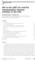Cover page: HIV in the cART era and the mitochondrial:immune interface in the CNS