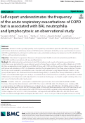 Cover page: Self-report underestimates the frequency of the acute respiratory exacerbations of COPD but is associated with BAL neutrophilia and lymphocytosis: an observational study.