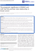 Cover page: The prognostic significance of RUNX2 and miR-10a/10b and their inter-relationship in breast cancer