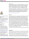 Cover page: HIV testing and its associated factors among female sex workers in Iran in 2020: Finding from a respondent-driven sampling survey.