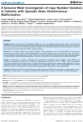 Cover page: A Genome-Wide Investigation of Copy Number Variation in Patients with Sporadic Brain Arteriovenous Malformation