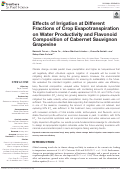 Cover page: Effects of Irrigation at Different Fractions of Crop Evapotranspiration on Water Productivity and Flavonoid Composition of Cabernet Sauvignon Grapevine