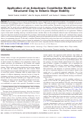 Cover page: "Application of an anisotropic constitutive model for structured clay to seismic slope stability