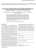 Cover page: A case of localized adrenergic urticaria mimicking an allergic reaction to a sweat chloride test