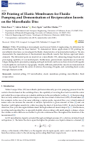 Cover page: 3D Printing of Elastic Membranes for Fluidic Pumping and Demonstration of Reciprocation Inserts on the Microfluidic Disc