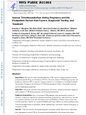 Cover page: Venous Thromboembolism During Pregnancy and the Postpartum Period: Risk Factors, Diagnostic Testing, and Treatment.