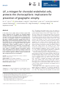 Cover page: LIF, a mitogen for choroidal endothelial cells, protects the choriocapillaris: implications for prevention of geographic atrophy.