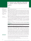 Cover page: Development and validation of risk index for cognitive decline using blood-derived markers