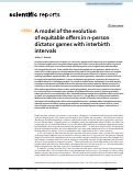 Cover page: A model of the evolution of equitable offers in n-person dictator games with interbirth intervals