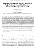 Cover page: Inferring Relationships Between Indigenous Baja California Sur and Seri/Comcáac Populations Through Cultural Traits