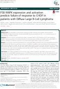 Cover page: P38 MAPK expression and activation predicts failure of response to CHOP in patients with Diffuse Large B-Cell Lymphoma.