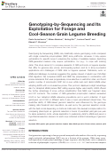 Cover page: Genotyping-by-Sequencing and Its Exploitation for Forage and Cool-Season Grain Legume Breeding